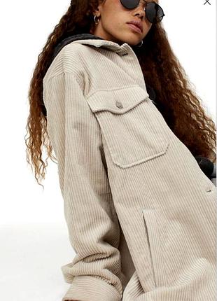Куртка рубашка вельветовая оверсайз h&m