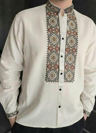 Чоловіча вишита сорочка з вишитим орнаментом розміри s, m, l, xl, 2хl.