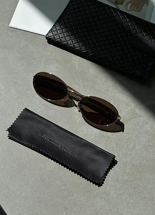 Стильні чоловічі окуляри по типу bottega veneta brown/gold bv1386s 003