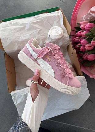 Кроссовки puma suede xl pink white
