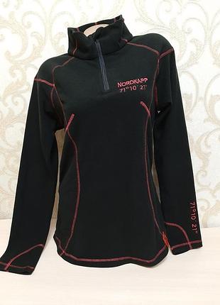 Флисовая кофта флиска с молнией до груди с вышивкой с географическими координатами мыса нордкап vifa