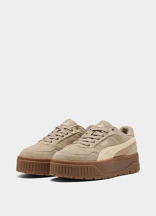 Жіночі коричневі кросівки/кеди puma karmen ii idol suede