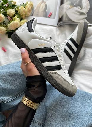 Кроссовки adidas samba vegan low white black