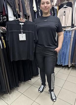 Жіноча чорна футболка турція