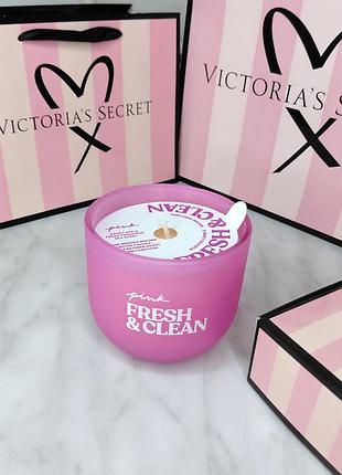 Ароматна свічка «fresh & clean». pink. victoria's secret. оригінал 🇺🇸