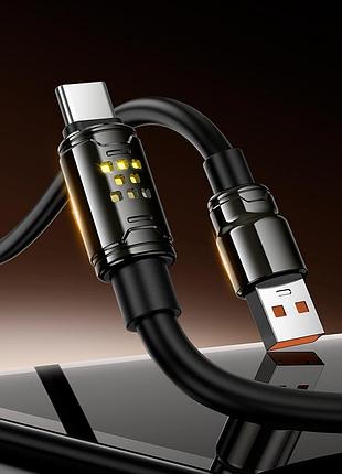 Кабель hoco u143 type-c - usb data cable 5a 1.2m чорний 6