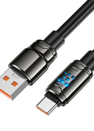 Кабель hoco u143 type-c - usb data cable 5a 1.2m чорний 8