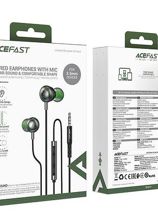 Наушники acefast l4 3.5mm earphones with mic проводные черные