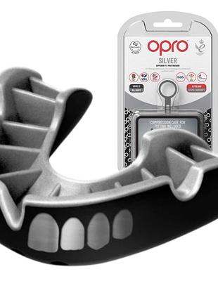 Капа opro silver взрослая (вик 11+) grillz black/silver (art.102502013)