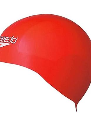 Шапочка для плавания aqua v cap au wht/красный speedo