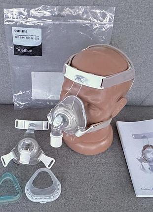 Носова сіпап маска philips true blue у комплекті 2 шт. рамки і насадки розмір м та l нова маска.