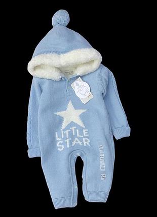 Комбинезон с капюшоном "little star", шерсть мериноса тм "nipperland" (74 см)