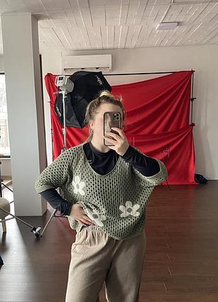 Стильна кофтина в квіти 4