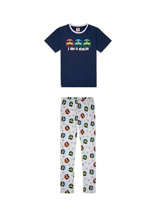 Пижама (футболка и штаны) для мальчика disney lego 394525 110-116 см (4-6 years) темно-синий