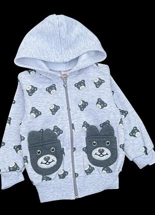 Кофта с капюшоном, трехнить с начесом тм “seltay baby” (98 см)