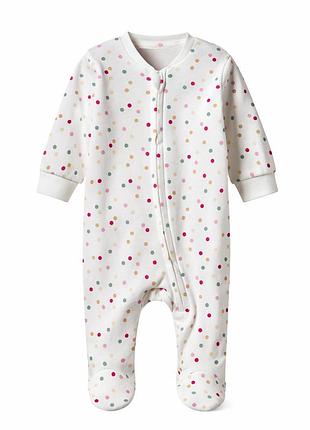 Комбинезон-слип пижама для девочки lupilu ecoprint 483862 050-56 см (0-2 months) белый