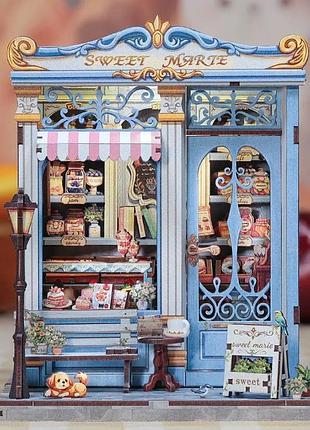 Бук нук кондитерська марі 3d інтер'єрний конструктор book nook sweet marie cwgc-207