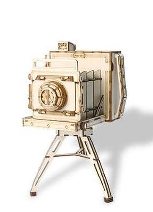 Деревянный 3d-пазл конструктор винтажная камера robotime rolife vintage camera tg403 (142 детали)