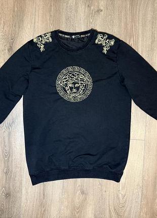 Черный свитшот versace с логотипом медузы,xxl