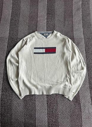 Tommy hilfiger кофта светр чоловічий big logo vintage оригінал б у