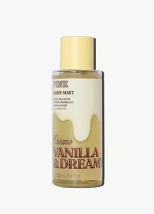 Парфумований спрей для тіла pink victoria's secret, vanilla & dreamy crème, 250 мл, оригінал сша