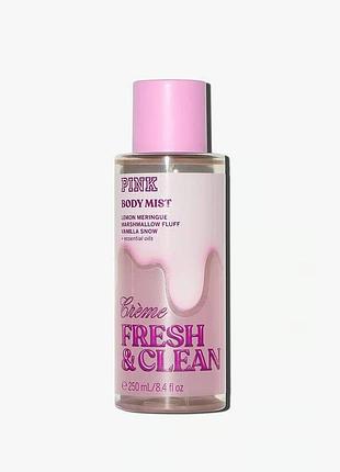 Парфюмированный спрей для тела pink victoria’s secret, fresh & clean crème, 250 мл, оригинал сша