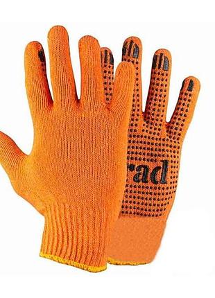 Перчатки робочі з пвх крапкою 10 трикотажні лайт grad померанчеві тм grad
