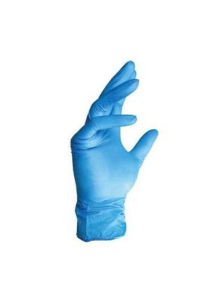 Перчатки d-fender №3 806 9 (l) нітрилові 50пар блакитні тм doloni