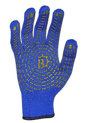 Перчатки рабочие с пвх-рисунком мастер no587 10р хб40/пе60 синие 7класс тм master bob
