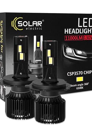 Автолампа solar led h4 12/24v 130w 11000lm 6500k csp3570 2шт