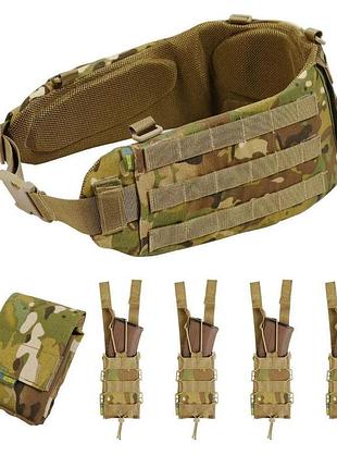 Пояс рпс r1 мультикам 94x18 с карманом под баллистический пакет + 5 подсумоков. dm-11