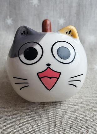 Кот,котик. керамическое кашпо. мини