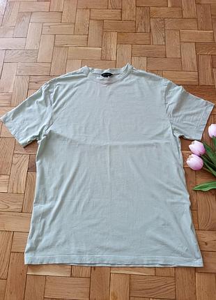 Удлиненная однотонная футболка мятного цвета, оверсайз футболка new look 14 (42), женская футболка коттон, стильные женские вещи