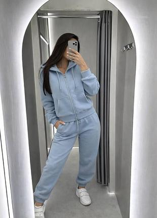 Женский спортивный костюм ▪️цвет: беж, хаки, розовый, голубой, серый меланж, черный, шоколад