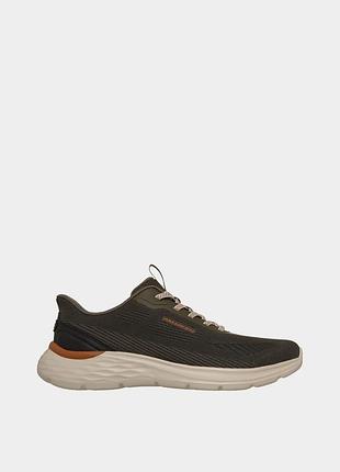Оригинальные мужские кроссовки skechers / оливковые кроссовки скечерс на широкую стопу