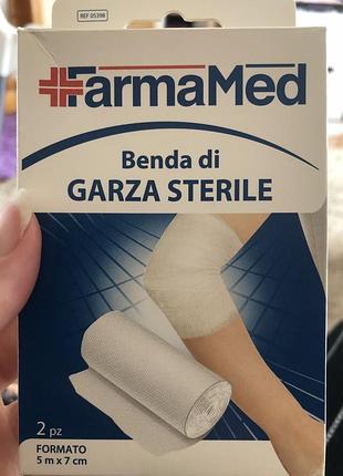 Яка ціна стерильний марлевий бинт (farmamed benda di garza sterile) 5 м довжина 7 см ширина