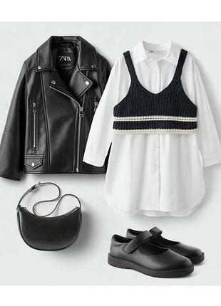 Нова мега стильна шкіряна куртка-косуха zara на дівчинку. іспанія.