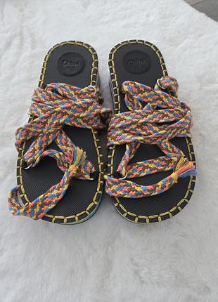 Сандалі chloé на зав'язках cloth sandal 37р оригінал