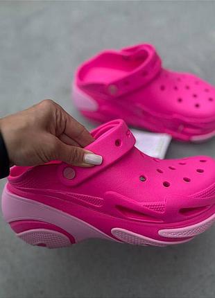 Женские кроксы сабо новинка на платформе crocs bubble crush clog crocs