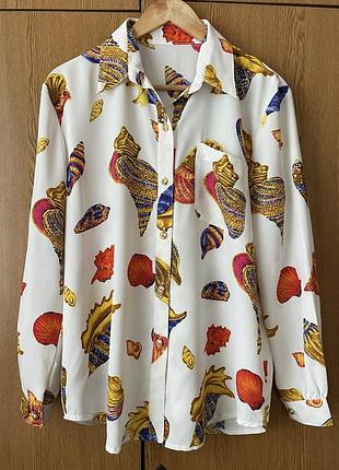 Блуза в морскі ракушки l-xl
