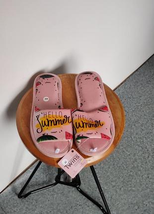 Капці домашні жіночі twins 40 рожеві hello summer