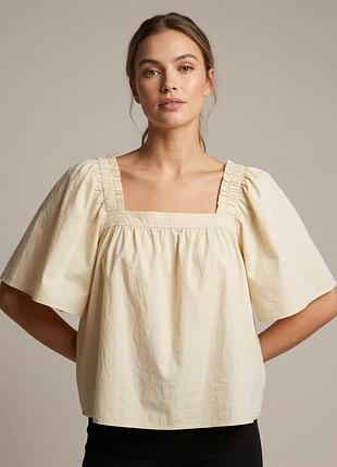 Хлопковая женская блуза с широкими рукавами h&amp;m