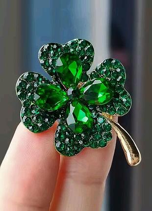 Брошка брошка конюшина зелена