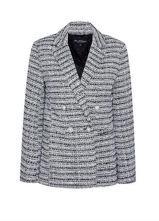 Блейзер пиджак miss selfridge с букле в монохромную клетку