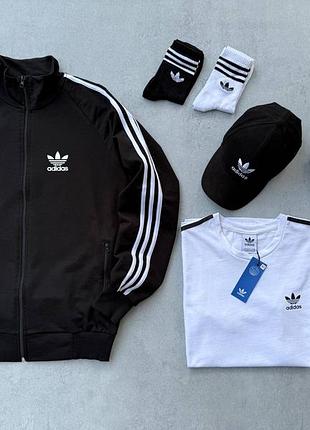 Набор 4в1 adidas: кофта штаны футболка кепка 2 пары носков в подарок