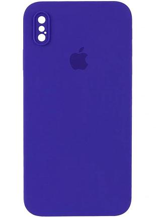 Чехол silicone case square full camera protective (aa) для apple iphone x / xs (5.8") фиолетовый