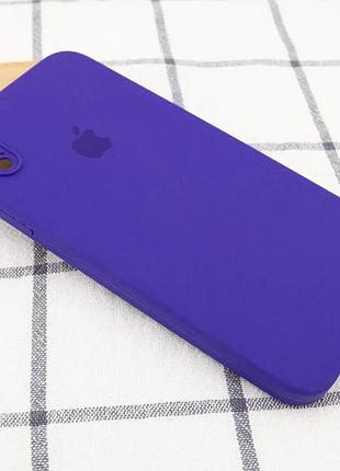 Чохол silicone case square full camera protective (aa) для apple iphone x / xs (5.8") фіолетовий 3