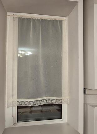 Занавеска 73х112 см из органзы на оконную створку lumelle simple, 1 шт, молочного цвета (13_2ф)