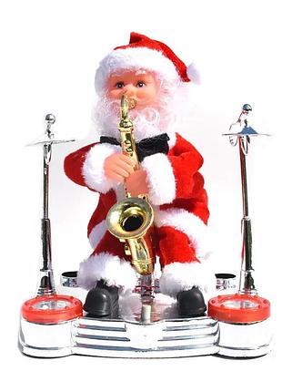 Интерактивная игрушка "санта-клаус с саксофоном и барабанами"