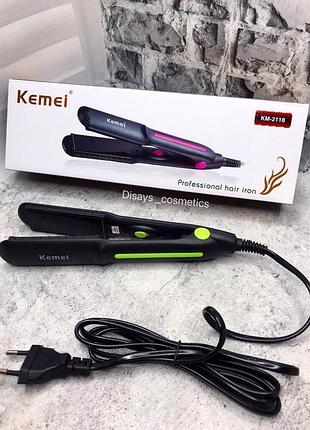 Утюжок kemei km-2118 - чорний з салатовим